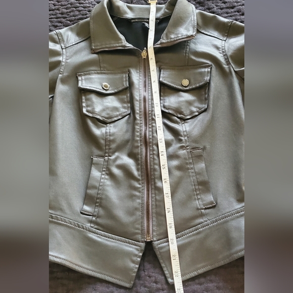 WHBM Grey coated denim jacket Size 4 - Picture 4 of 6